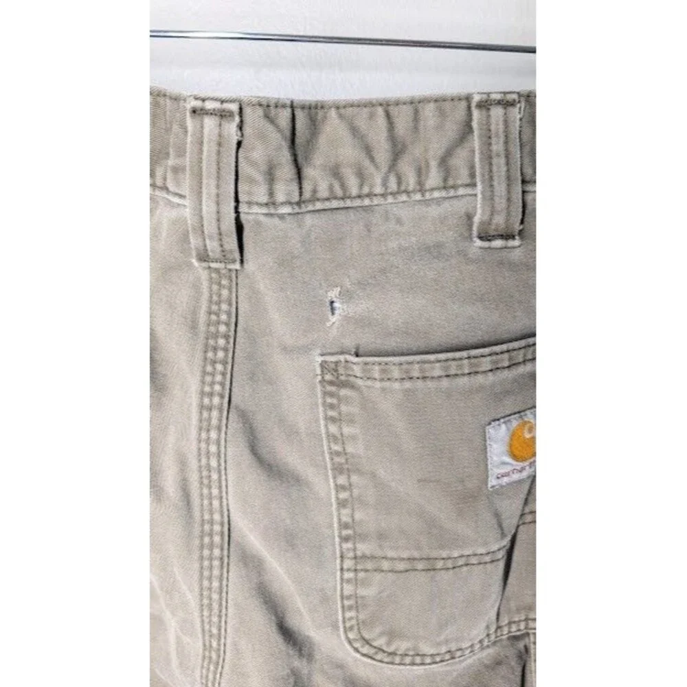 Vintage Carhartt B324 DFE Green Carpenter Pants Utility Dungaree 34x36